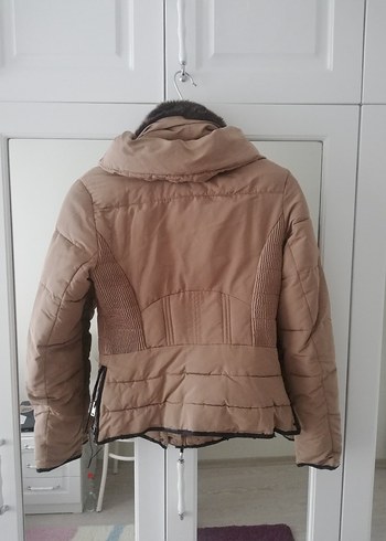 s Beden Kürklü Bej Kadın Kışlık mont