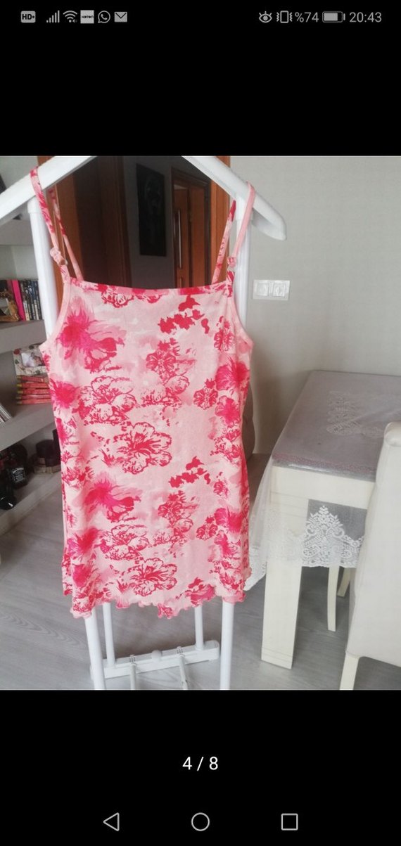 Pembe Dantel Detaylı Bohem Mini Askılı Üst - Görsel 2