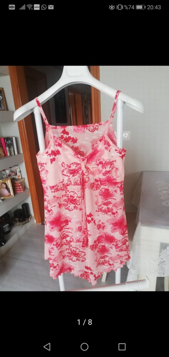 Pembe Dantel Detaylı Bohem Mini Askılı Üst - Görsel 3