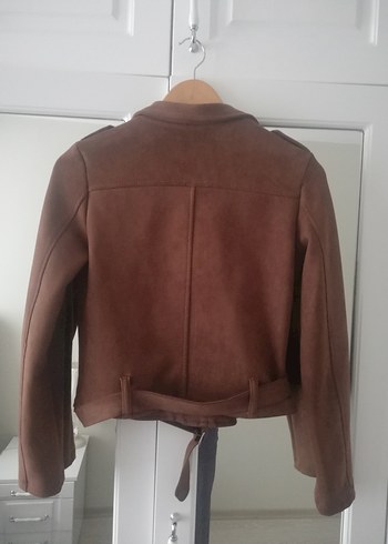m Beden kahverengi Renk Kahverengi Kemerli Biker Ceket
