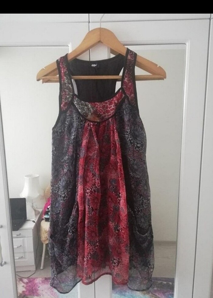 Cep detaylı efil efil pareo elbise - Görsel 2