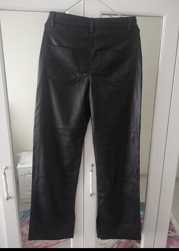 Deri Siyah Kadın Regular Fit Pantolon - Görsel 5