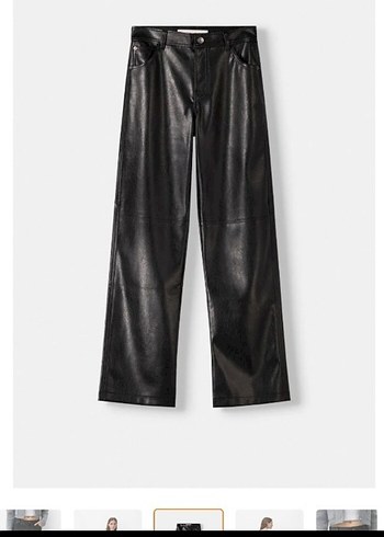 Deri Siyah Kadın Regular Fit Pantolon - Görsel 2