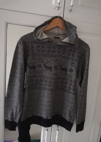 Gri Desenli Kadın  sweat - Görsel 6