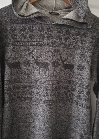 Gri Desenli Kadın  sweat - Görsel 4