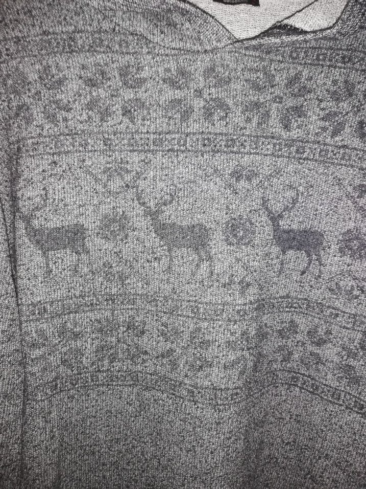 Gri Desenli Kadın  sweat - Görsel 3