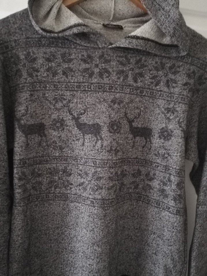 Gri Desenli Kadın  sweat - Görsel 4