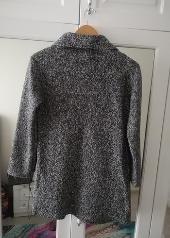 Gri Yün Yüksek Yakalı Kadın Triko Kazak - Görsel 7