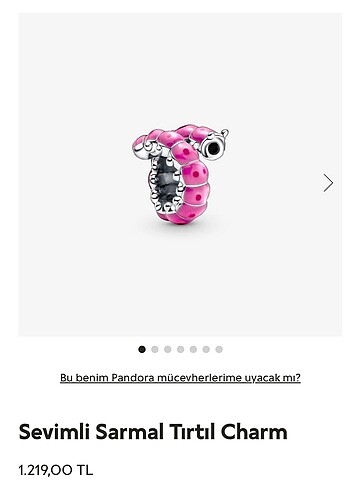 Pandora Sevimli Sarmal Tırtıl Charm