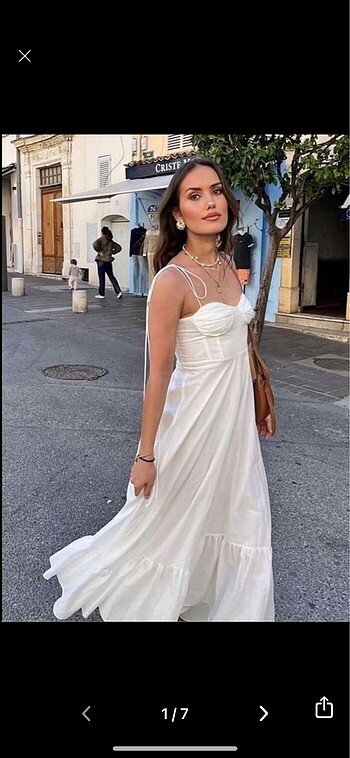 Zara Model Fırfırlı Poplin Elbise