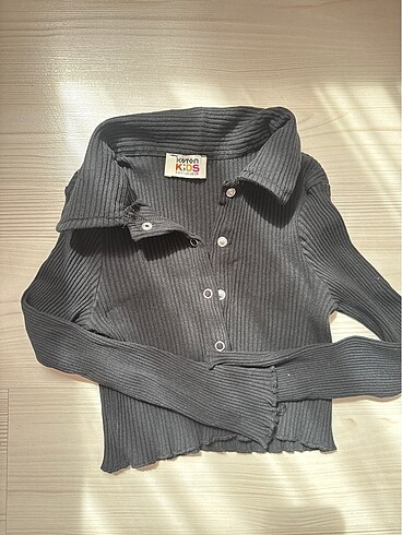 Crop uzun kollu bluz