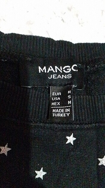 m Beden siyah Renk Mango uzun kollu yızdızlı