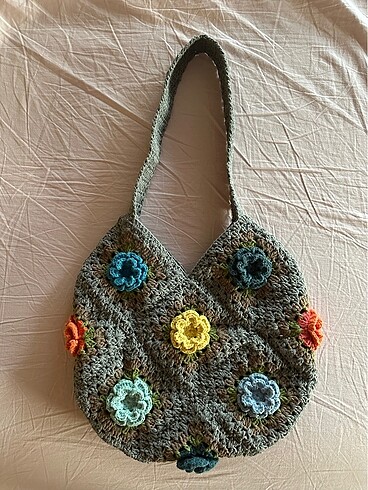 Motifli örgü çanta - Görsel 2
