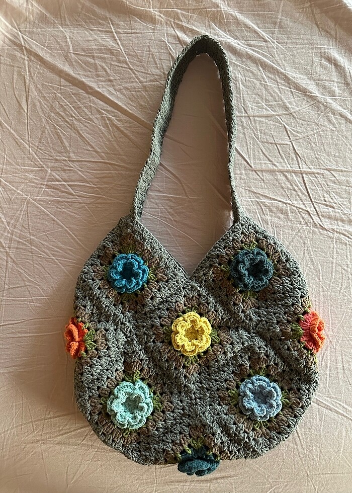 Motifli örgü çanta - Görsel 2