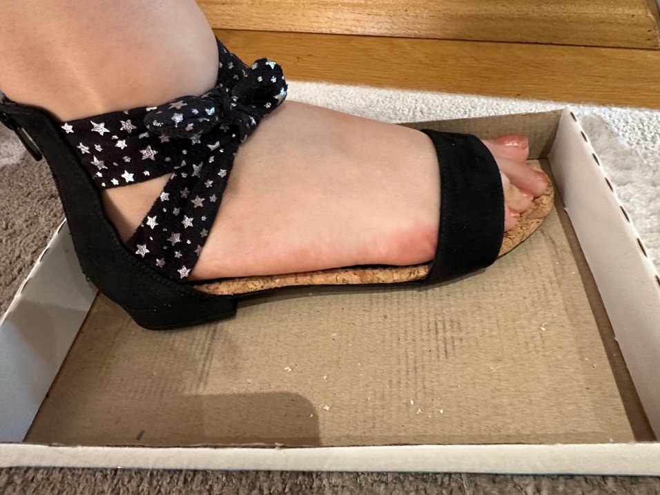 Parıltılı Siyah Desenli Kadın Sandalet - Görsel 2