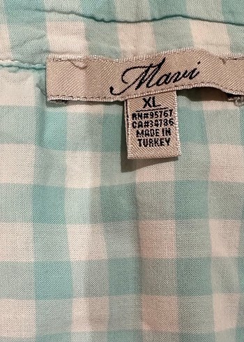 Turkuaz Ekose V Yaka Kolsuz Gömlek - Görsel 2