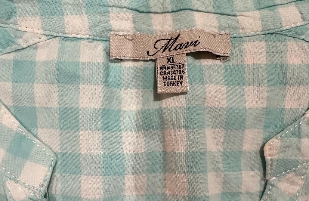 Turkuaz Ekose V Yaka Kolsuz Gömlek - Görsel 2