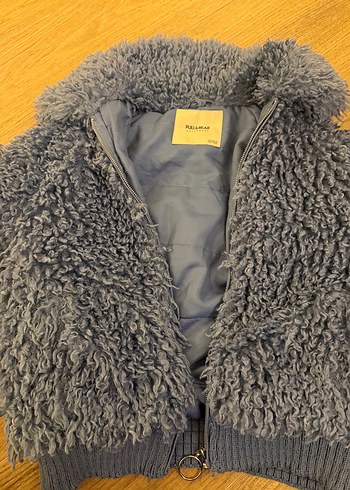 Pull and Bear Gri Pelus Fermuarli Sisme Ceket