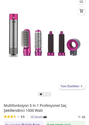 Cvs CVS Çok Fonksiyonlu 5'li Saç Şekillendirici Pink