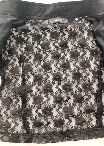 Kızlar için Siyah Kısa Kollu Bolero - Görsel 2