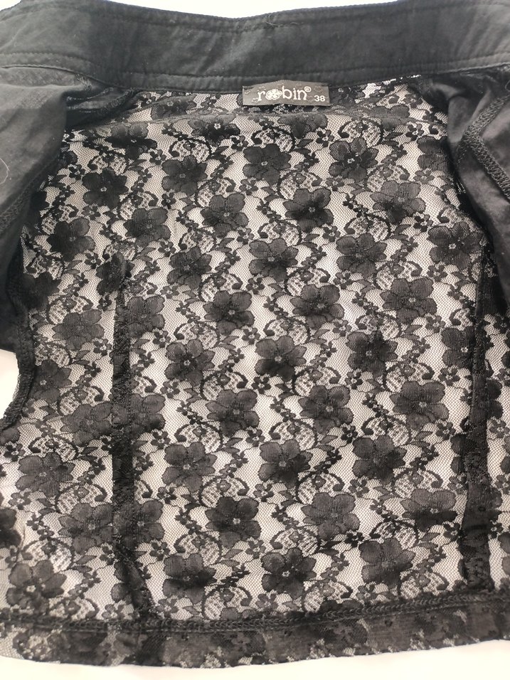 Kızlar için Siyah Kısa Kollu Bolero - Görsel 2