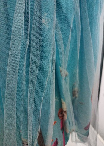 Kız Çocuk Baskılı Mavi Elbise - Görsel 7