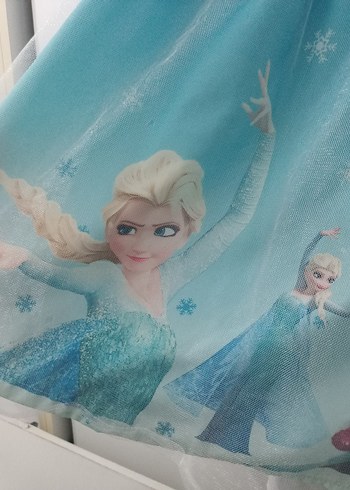 Kız Çocuk Baskılı Mavi Elbise - Görsel 2