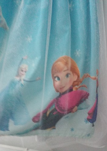 Kız Çocuk Baskılı Mavi Elbise - Görsel 3