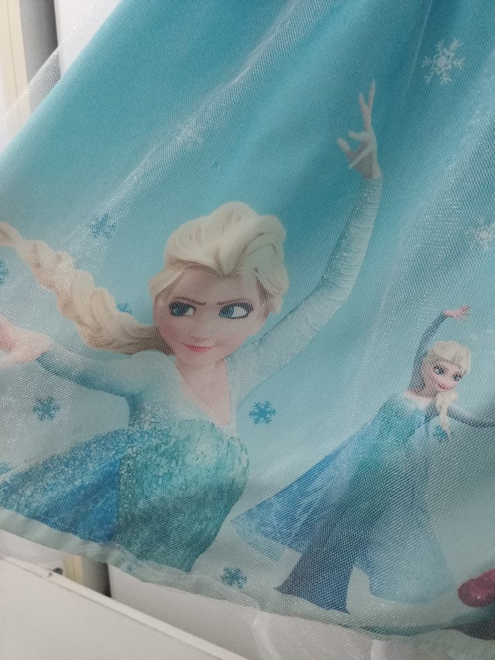 Kız Çocuk Baskılı Mavi Elbise - Görsel 2