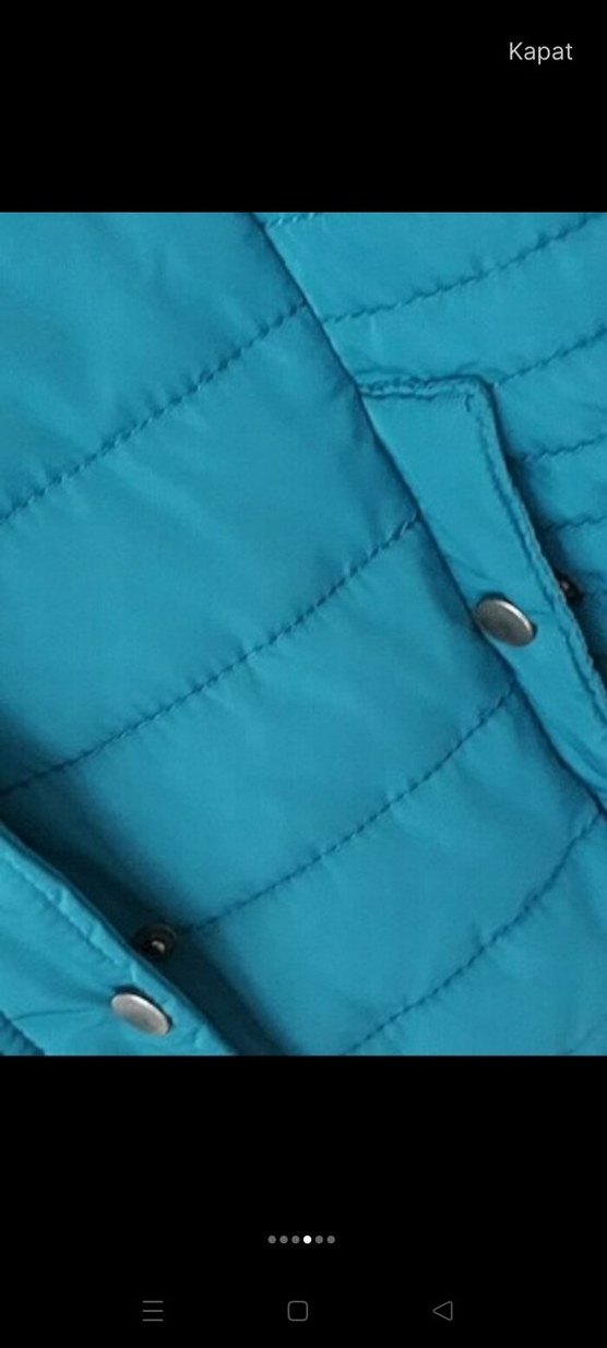 Düğmeli Kadın Koyu Mavi Kışlık Mont - Görsel 4