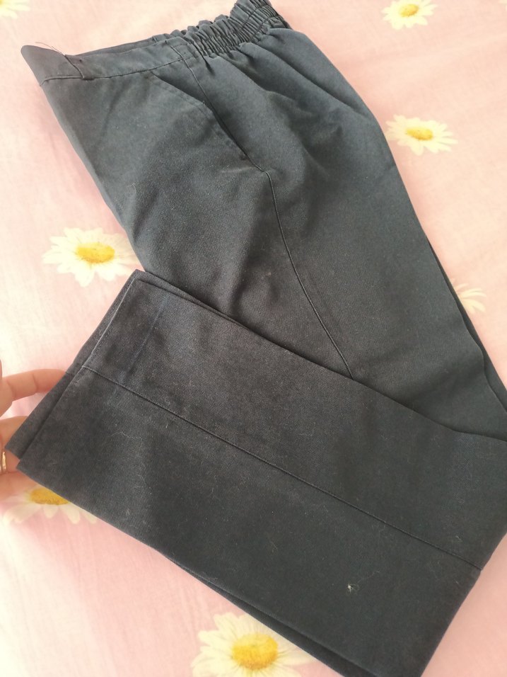 Gri Kadın Kumaş Pantolon, Normal Boy, Fermuarlı - Görsel 2