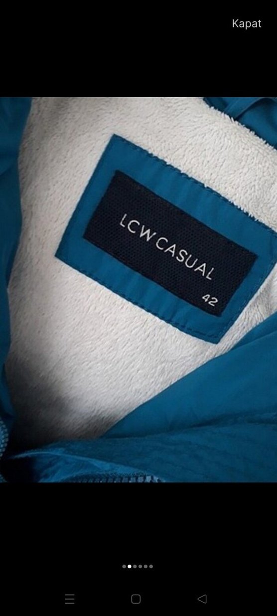 Düğmeli Koyu Mavi Kadın Kışlık Mont - Görsel 2