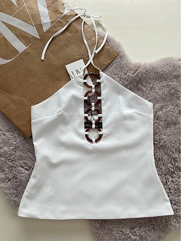Zara Boyundan bağlamalı top
