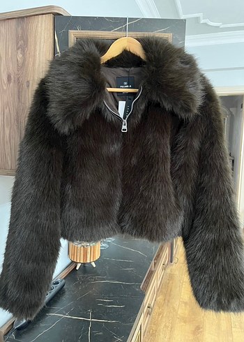 Pull and Bear Kahverengi Pelus Kurk Ceket