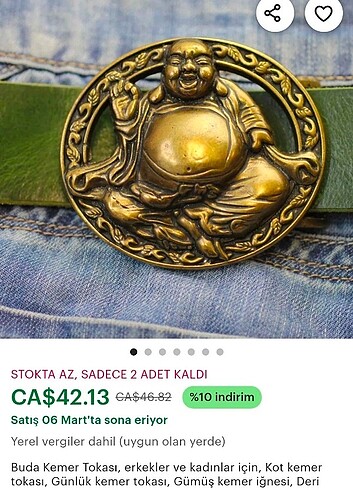 l/xl Beden Buda kemer 