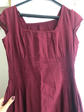 Zara Bordo butik ürünü yazlık elbise