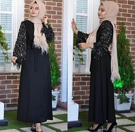 siyah pul payet elbise