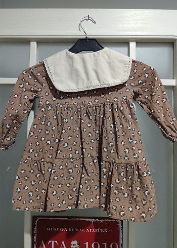 LC Waikiki Kız Çocuk Vintage Kahverengi Pamuklu Elbise