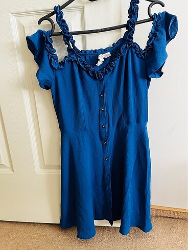 38 Beden mavi Renk H&m elbise