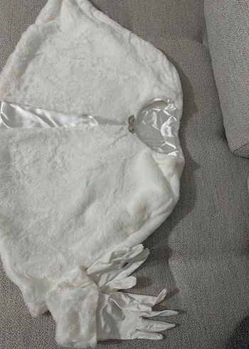 universal Beden beyaz Renk Gelinlik üzeri Pelerin ve eldiven