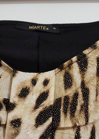 Kahverengi Zebra Desenli Kadın Kalem Elbise - Görsel 4