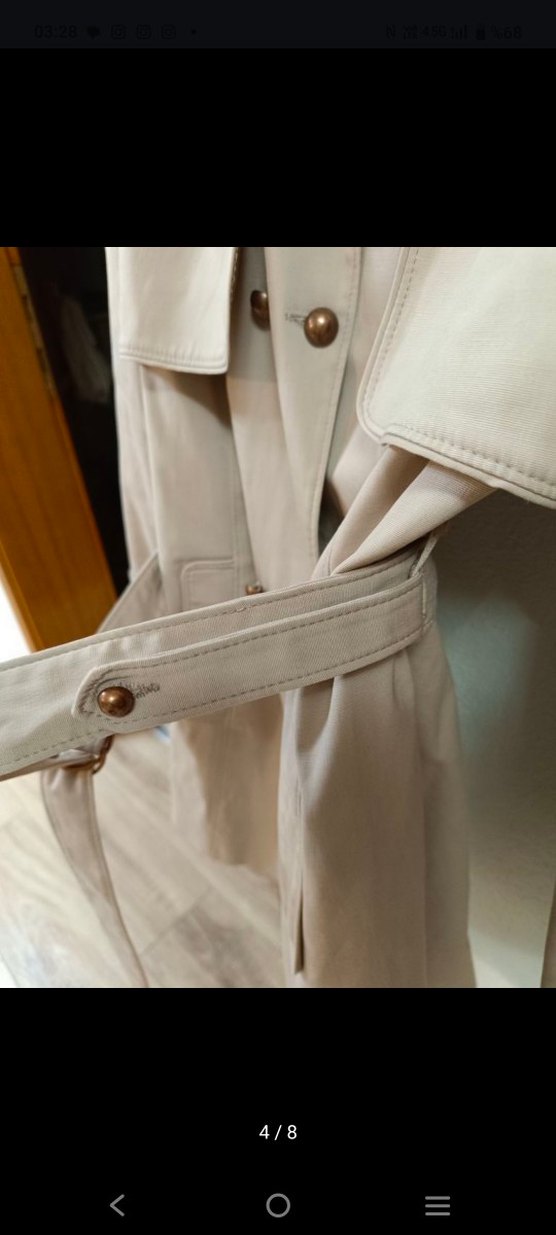 Bej Midi Kadın Trençkot - Görsel 4