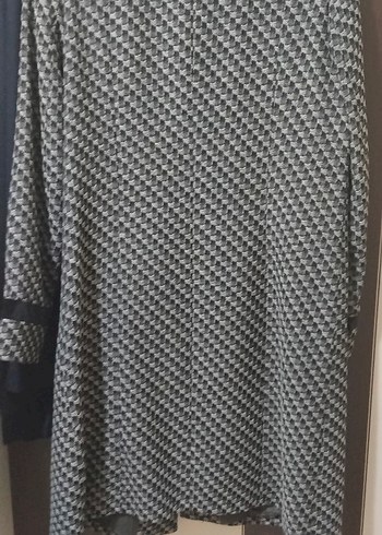 Kadın Gri Yılan Desenli Düğmeli Ceket - Görsel 4