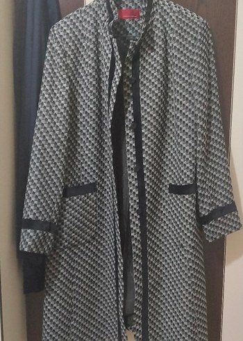 Kadın Gri Yılan Desenli Düğmeli Ceket - Görsel 2