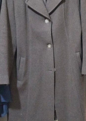 kahverengi Midi Kadın Kaban Düğmeli - Görsel 2