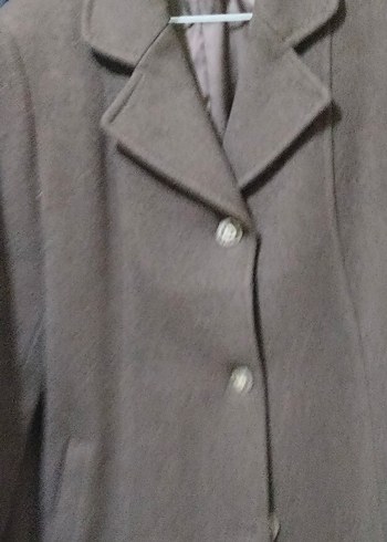 kahverengi Midi Kadın Kaban Düğmeli - Görsel 3