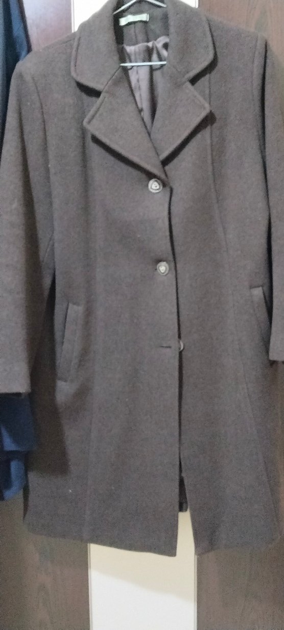 kahverengi Midi Kadın Kaban Düğmeli - Görsel 2