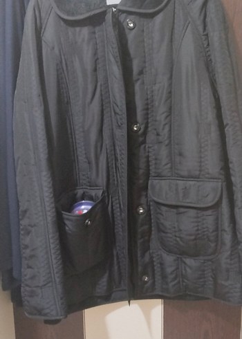 Düğmeli Siyah Midi Kadın kışlık kaban mont - Görsel 2