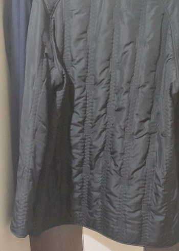 Düğmeli Siyah Midi Kadın kışlık kaban mont - Görsel 3