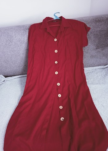 Bordo yazlık Elbise - Görsel 8